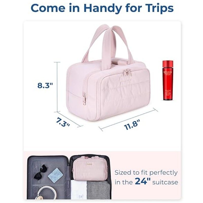 Toiletry Bag, Simple And Lightweight Large Wide Opening Toiletry Bag, Fluffy Cosmetic Bag Storage Bag, Travel Handbag - Image 4